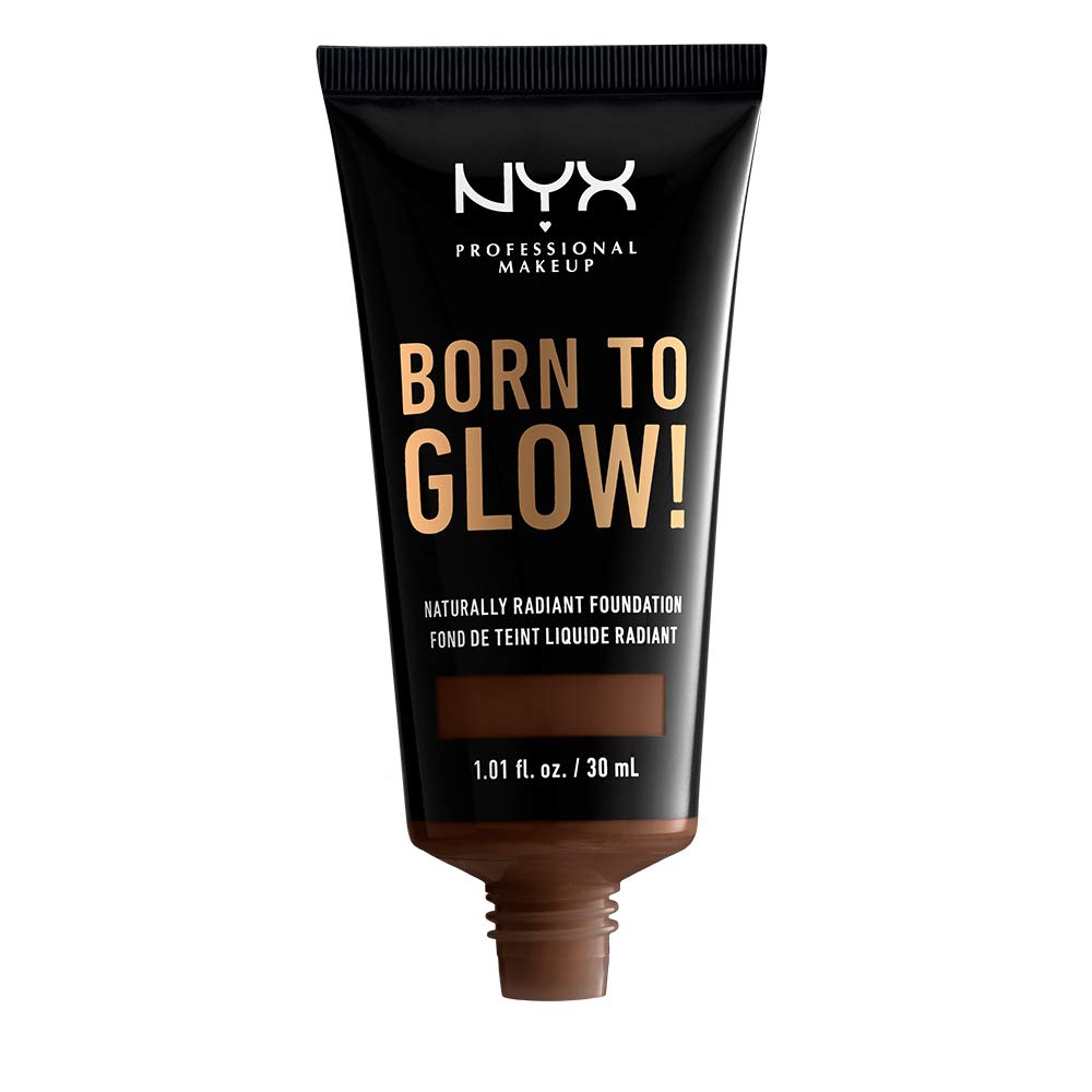 NYX PROFESSIONAL MAKEUP Born To Glow Naturally Radiant Foundation, Medium Coverage - Warm Walnut