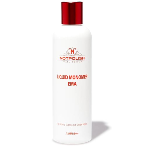 Notpolish Liquid Monomer for Acrylic Nails - Low Odor, No MMA, EMA-Based Formula - 8 oz, Made in USA