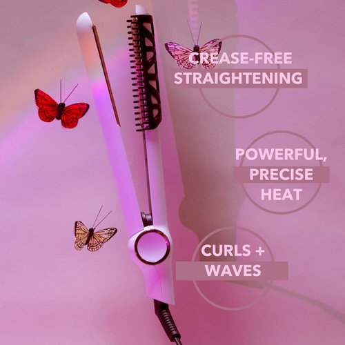 InStyler CURATION Ceramic Hair Straightening Flat Iron - Sleek White Design for Effortless Styling
