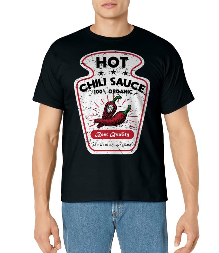 Vintage Spicy Chili Hot Sauce Costume Funny Halloween Gifts T-Shirt