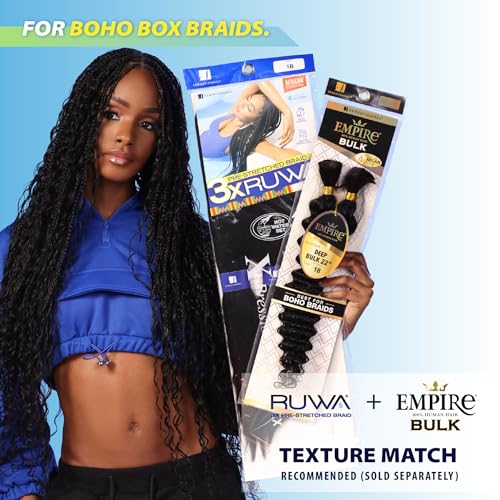 Sensationnel Ruwa prestretched braiding hair - 3x ruwa 48 inch 24 folded water repellent fast dry sports braid - 3x Ruwa 24 inch (1 pack, nlime)