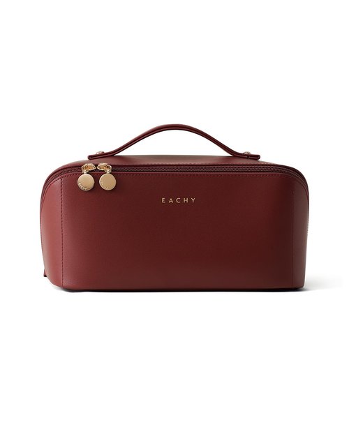 EACHY Travel Makeup Bag,Large Capacity Cosmetic Bags for Women,Portable Pouch Open Flat Toiletry Bag Make up Organizer with Divider and Handle