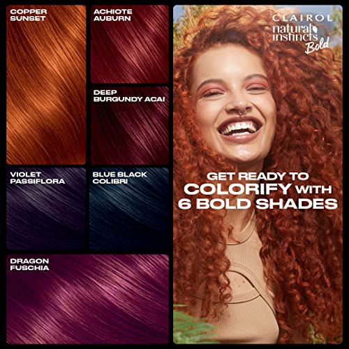 Clairol Natural Instincts Bold Permanent Hair Dye, R56 Achiote Auburn Hair Color, Pack of 1