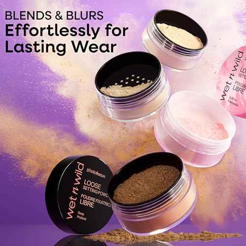 wet n wild Photo Focus Loose Baking Setting Powder, Highlighter Makeup, Fair to Medium & Tan Skin Tones - Translucent