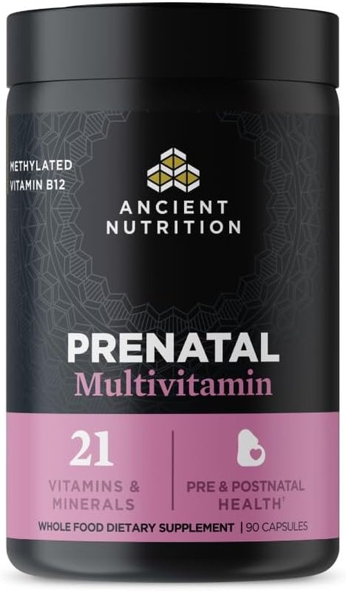 Ancient Nutrition Prenatal Vitamins - Methylated Multivitamin for Women's Fertility Support | 90 Ct