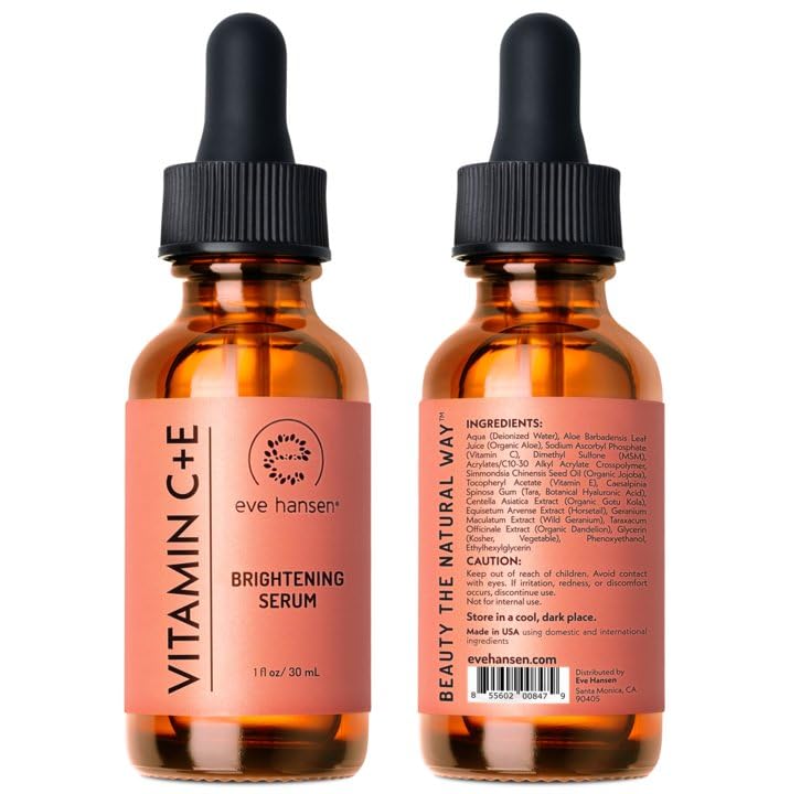 Eve Hansen Vitamin C Serum - Hydrating Facial Serum with Hyaluronic Acid & Vitamin E | 1 oz for Smoother Skin