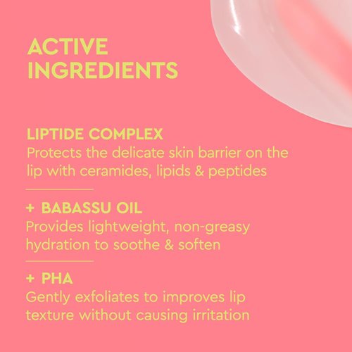 BYOMA Liptide Lip Mask - Lightweight, Overnight Mask - Peptide Lip Treatment with Peptides, Babassu Oil & AHA - Hydrating, Exfoliating Balm - 0.16 oz
