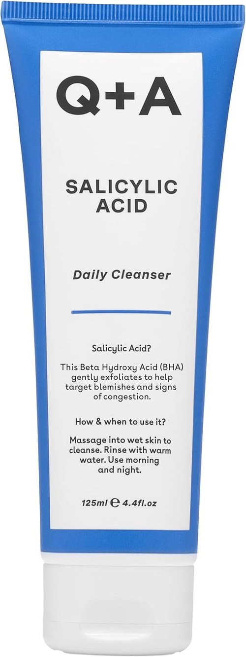 Q+A Salicylic Acid Daily Cleanser - Exfoliating Face Wash for Clear Skin & Breakout Control, 125ml