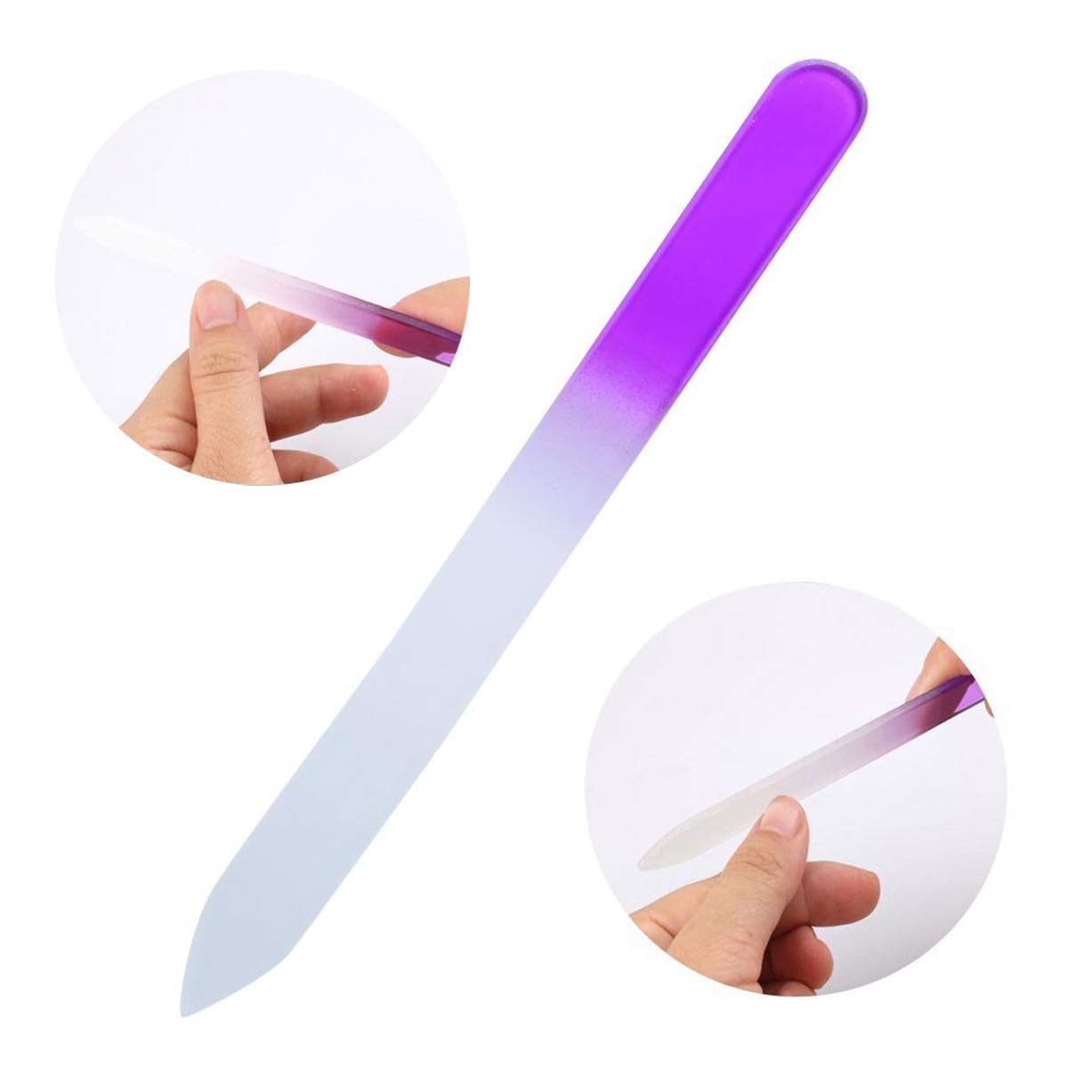 Skiennix Beauty Glass Nail File Set - 6 Professional Double-Sided Files with Protective Case for Smooth Manicure & Pedicure