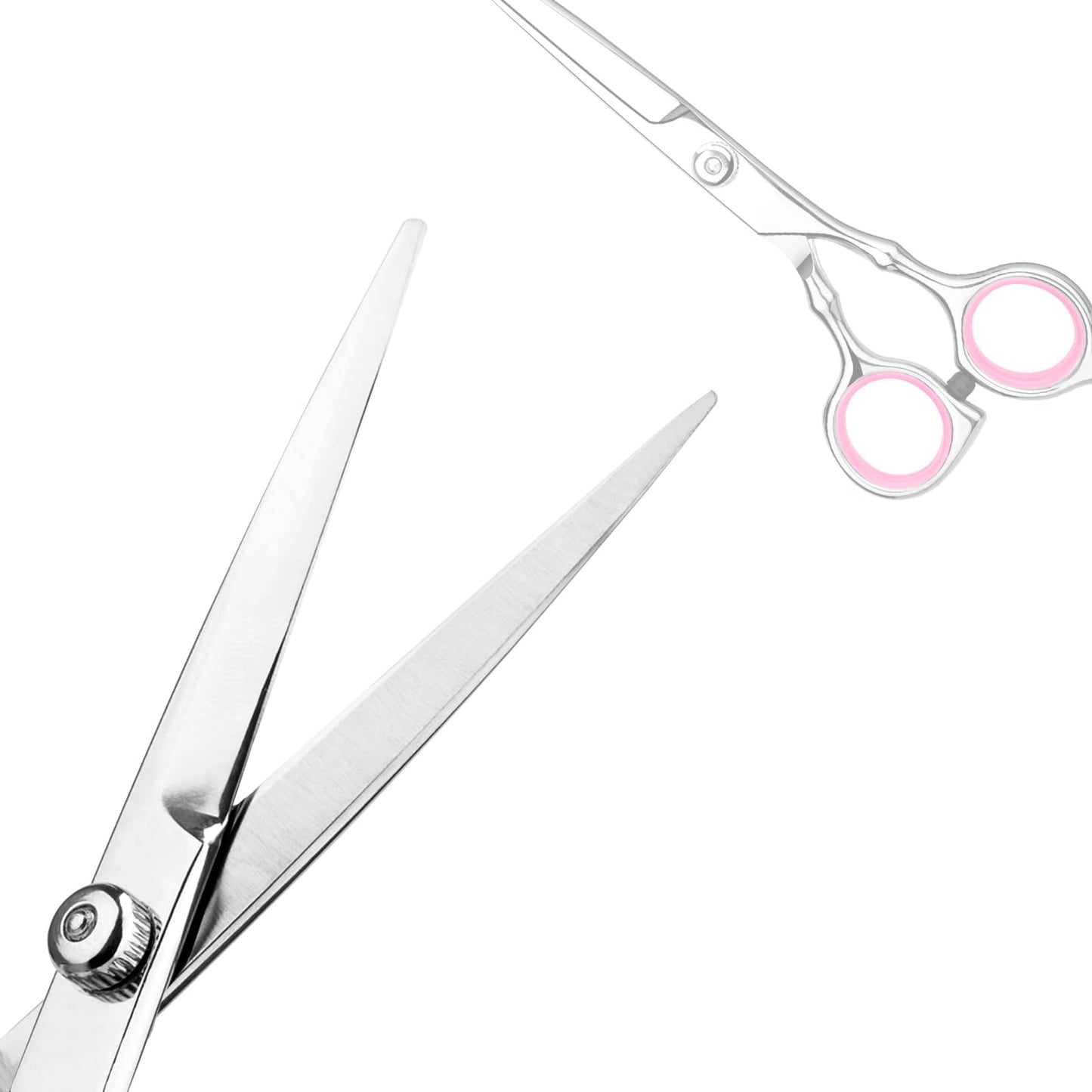 Professional Home Hair Cutting Kit - Quality Home Haircutting Scissors Barber/Salon/Home Thinning Shears Kit with Comb and Case for Men and Women (Pink)