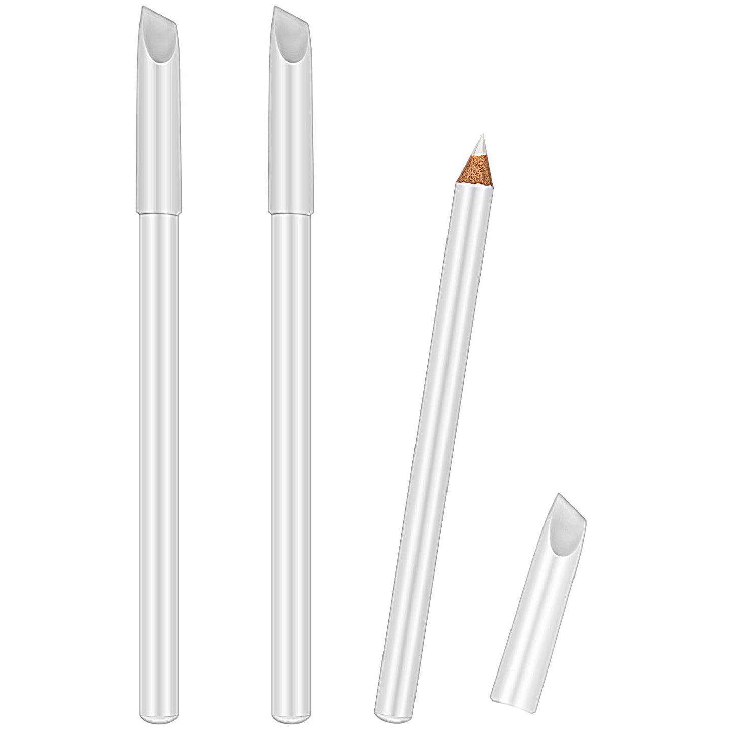 Blulu 2-in-1 Nail Whitening Pencil Set - 3 Pieces with Cuticle Pusher for DIY French Manicure