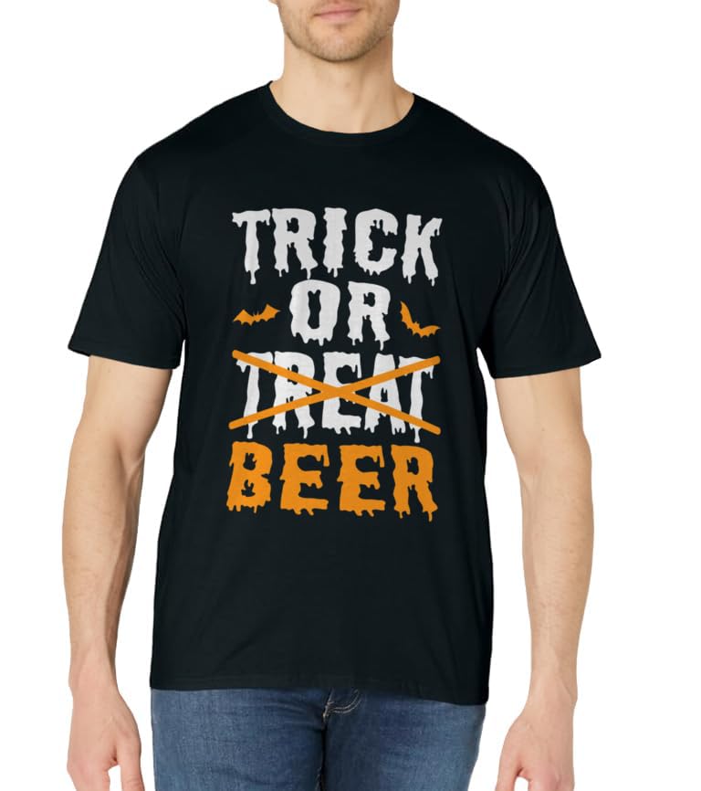 Trick Or Treat Funny Halloween Beer Drinking T-Shirt