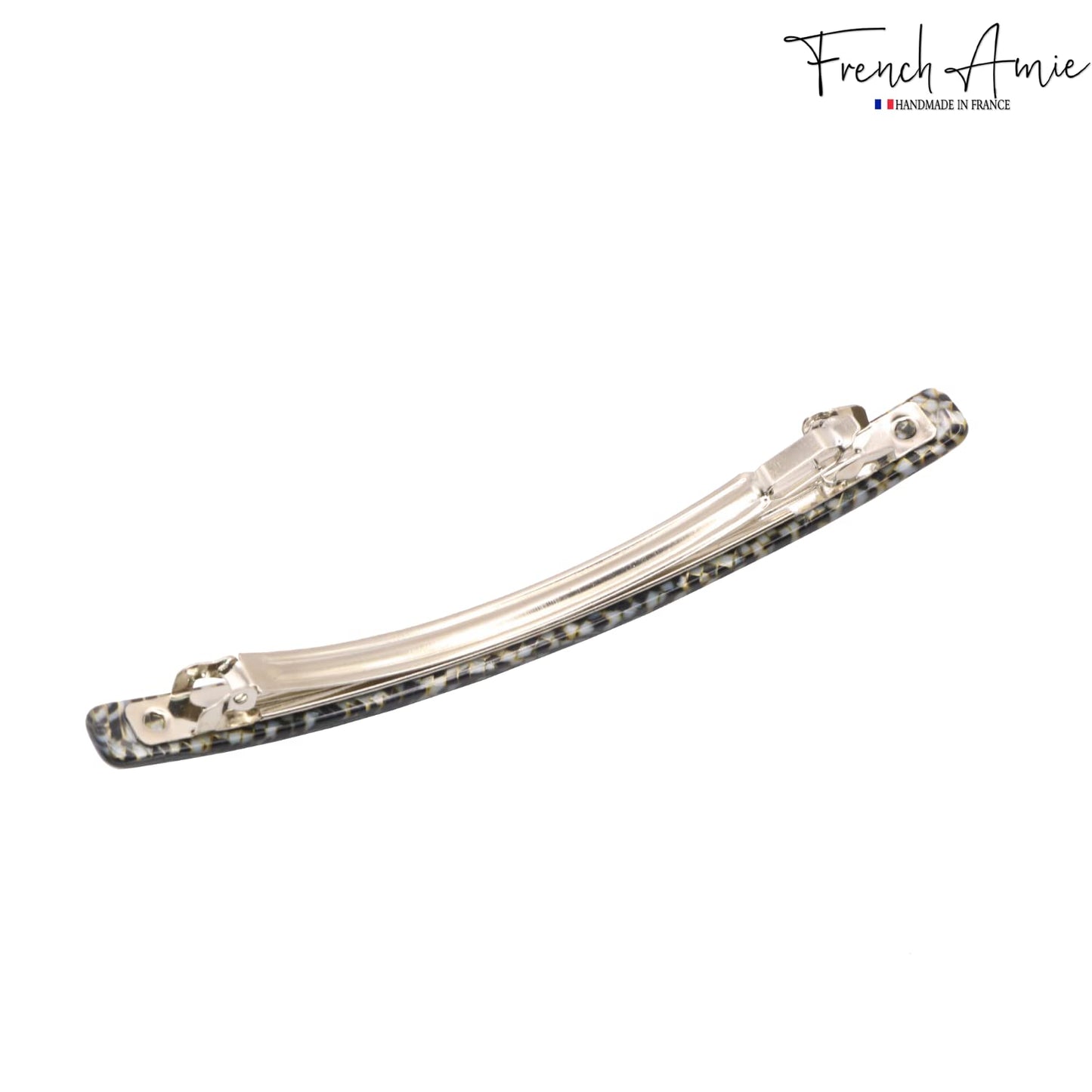 French Amie Long and Thin Opera Large 4" Handmade Celluloid Hair Barrette French Hair Clip for Girls Strong Hold Hair Clips for Women No Slip Durable Paris Hair Accessories, Made in France (Opera)