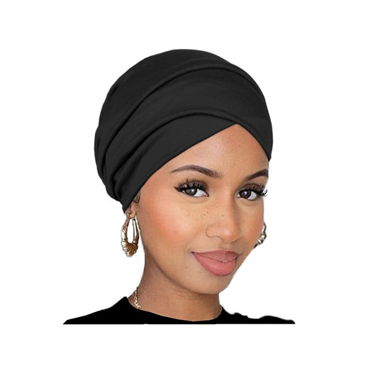 TuTive Head Wraps for Women Stretch Hijab Army Green Cotton Head Scarf Jersey Turban Suitable for Hair Loss Cap Headwear Head Scarf Fashiona Headbands Cotton Stretch Turban Face Mask