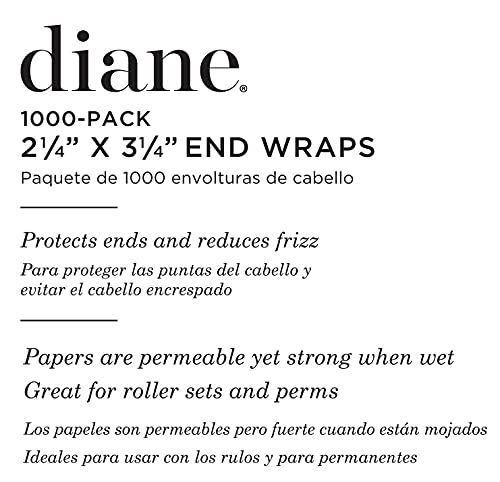 Diane End Wraps - Professional Hair Styling Accessories | 2.25" x 3.25", White, 1000 Count