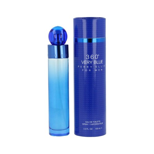Perry Ellis 360° Very Blue Eau De Toilette Spray for Men - Long Lasting Fragrance with Bergamot & Musk - 3.4 fl oz (100 mL)