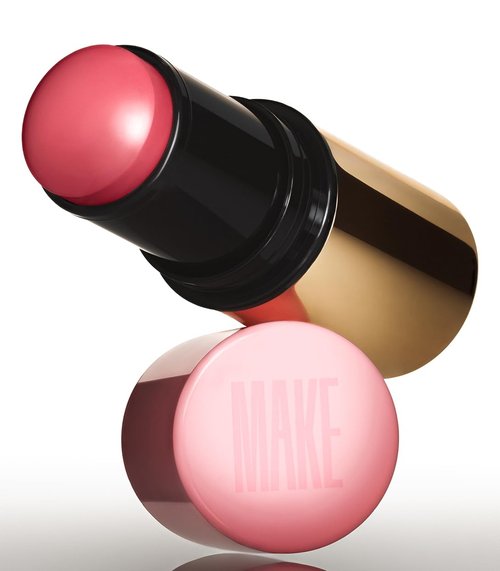 MAKE Beauty Cream Stroke Blush Stick - Vibrant Pinky Coral with Soft Matte Finish - Perfect for Cheeks