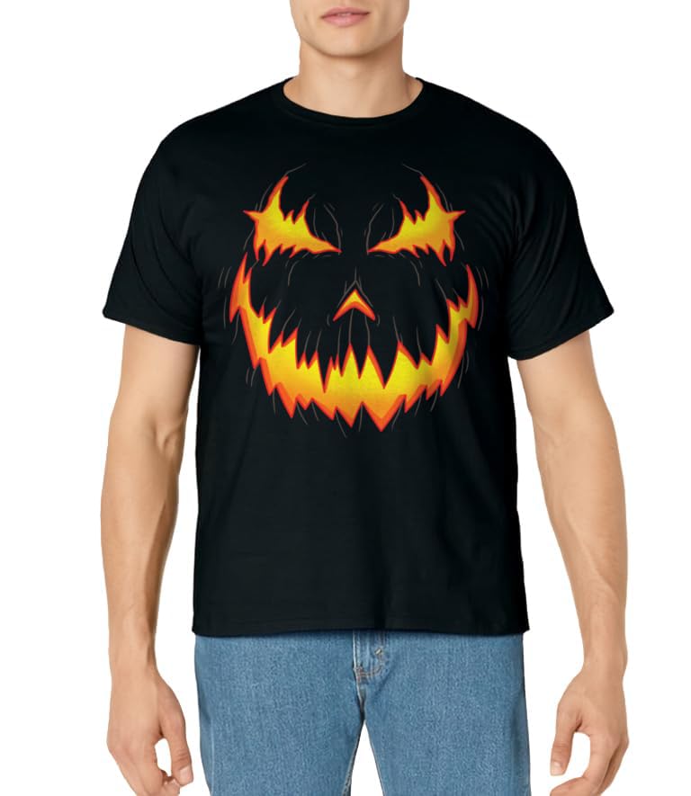 Jack O' Lantern Carved Pumpkin Face Halloween Costume T-Shirt