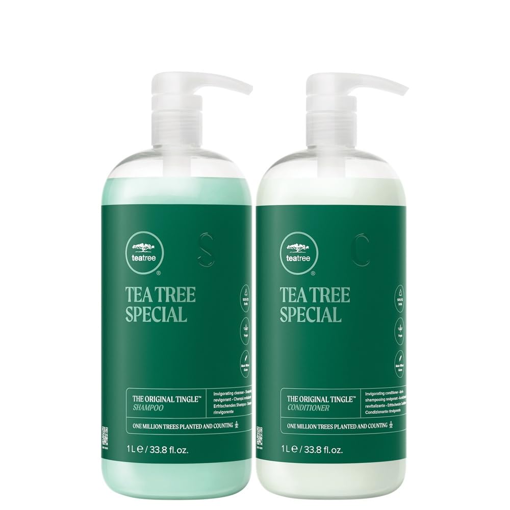 Tea Tree Tingle | Special Liter Duo - Refreshing Shampoo & Conditioner Set for Healthy Hair
