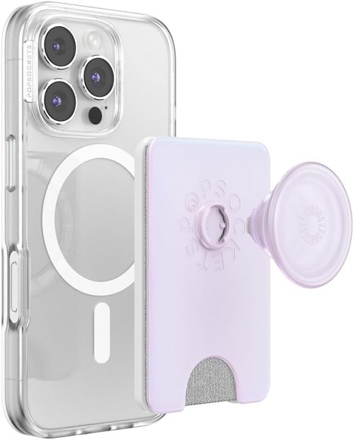 PopSockets Kick-Out Wallet for MagSafe - Adjustable Magnetic Stand in Opalescent White