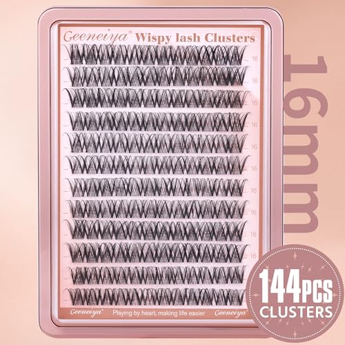 Medium Lash Clusters Short Wispy C Curl Eyelash Clusters 10MM Individual Eyelashes Natural Cluster Eyelash Extensions Natural Looking Cluster Lashes by Geeneiya (C Curl,10MM)