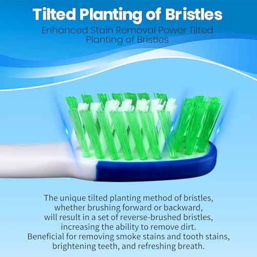 Fregum Extra Hard Toothbrushes for Adults, Extra Firm Bristles, 6 Count