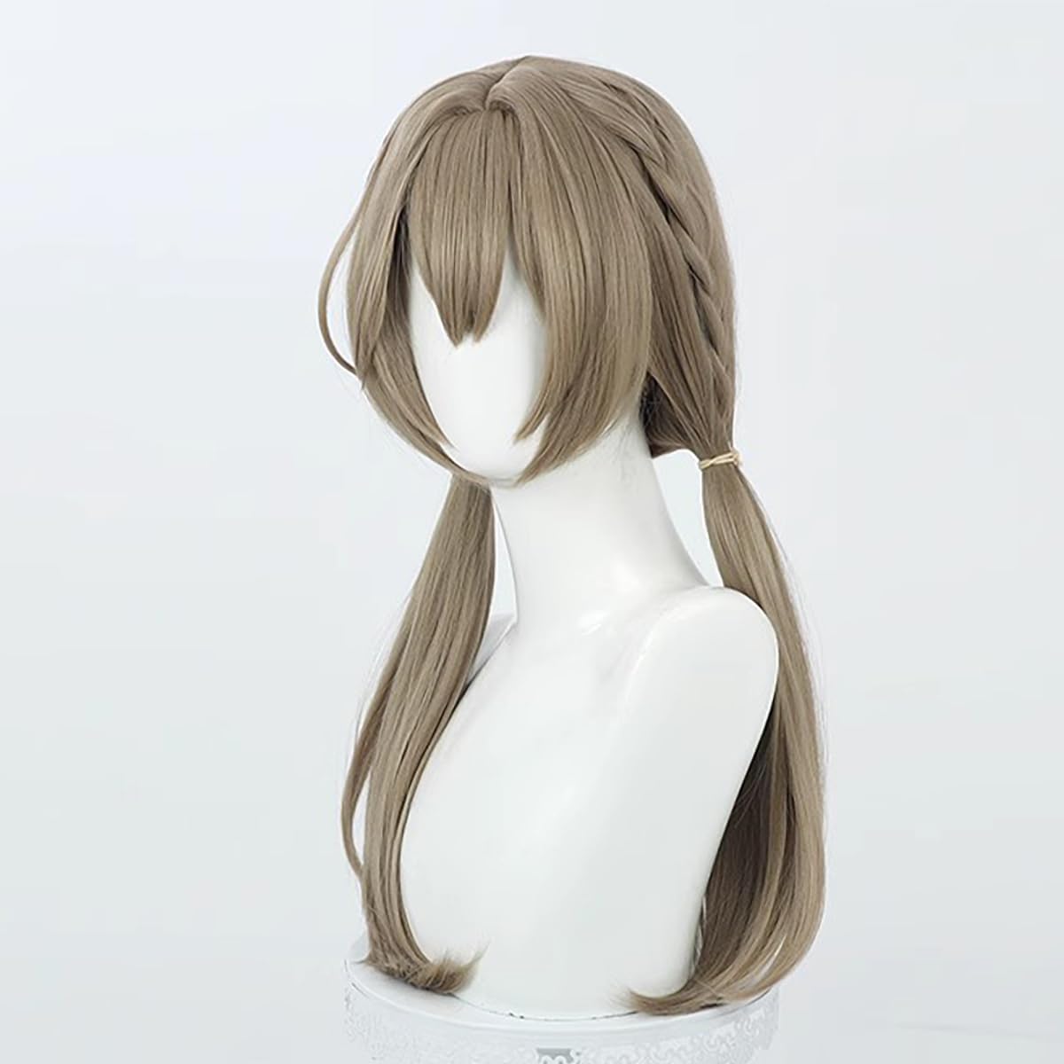 XiongXiongLe Qingque Wig Honkai Star Rail Cosplay Women Costume Long Straight Fried Dough Twists Pigtail Brown Hair Wigs for Girls Cos Party Halloween Christmas Comic Con(Qingque)