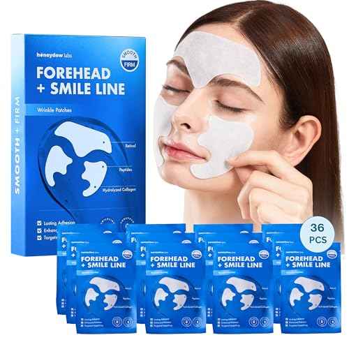 Honeydew Labs Forehead Wrinkle Patches and Smile Line Patches with Retinol, Collagen, Peptides- Anti Wrinkle Patches - Face Tape Overnight Wrinkle Treament for Woman for Smoothing and Firming (36PCS)
