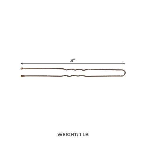 ForPro Professional Collection Hair Pins - 320 Count, Brown, 3" L, Ball-Tipped & Non-Damaging