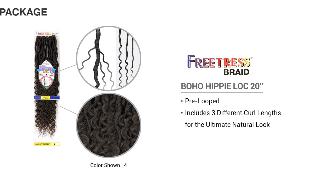 BOHO HIPPIE LOC 20" (1 Jet Black) - Freetress Synthetic Crochet Braiding Hair