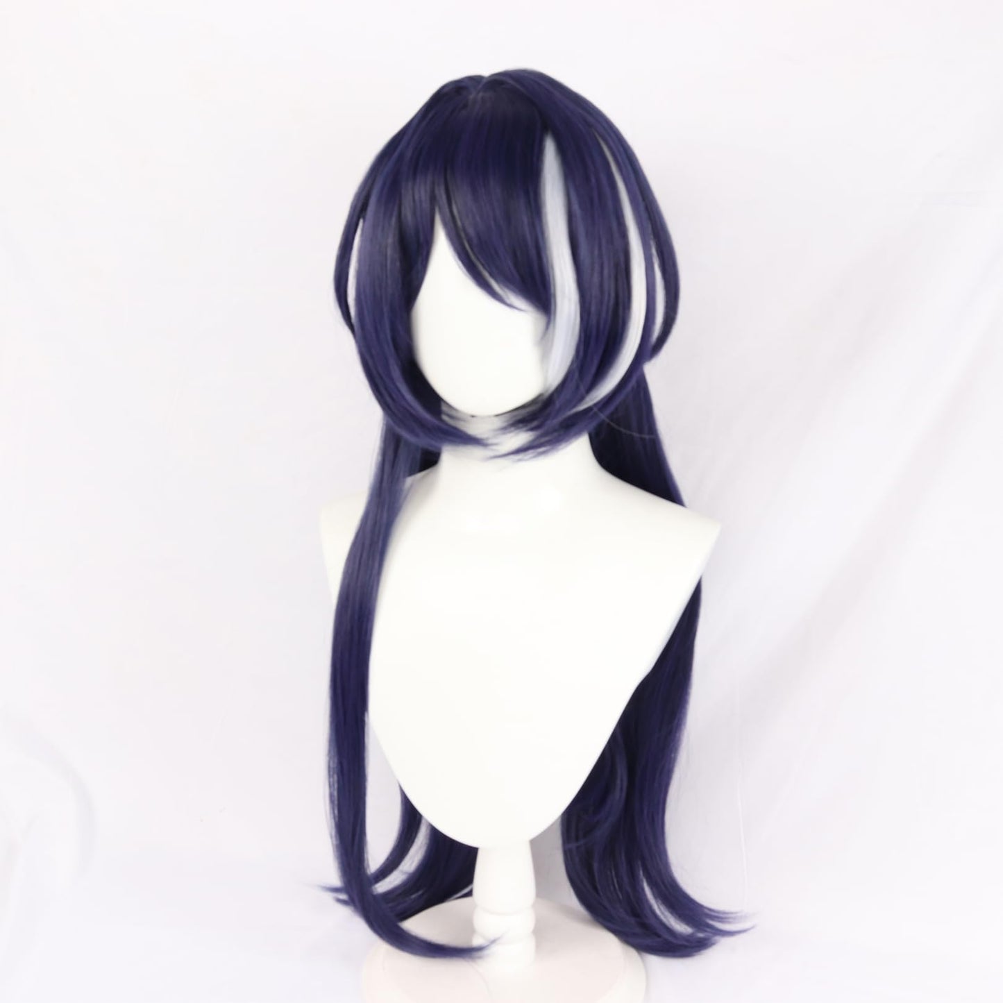 XiongXiongLe Honkai Star Rail Acheron Cosplay Wig Long Straight Dark Blue Mixed White Hair Wigs for Women Adult Cos Anime Game Party Halloween Christmas(Acheron)