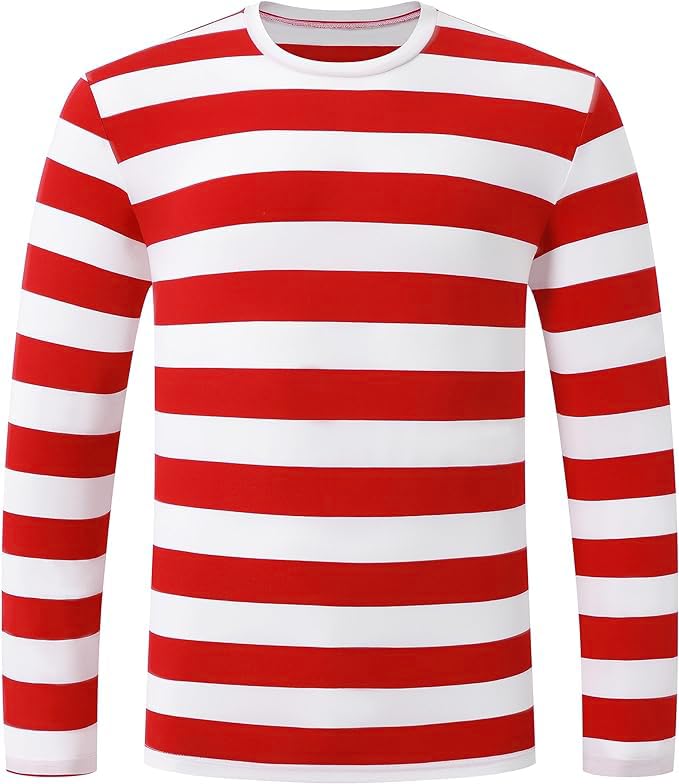 Adult Kid Striped T-Shirt Men Women Couple Shirt Long Sleeve Tops Red Woman-XL