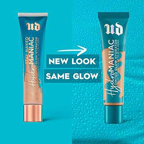 Urban Decay Hydromaniac Dewy Foundation, Hydrating Tinted Moisturizer for Dry Skin, Buildable Medium Coverage, with Kombucha Filtrate & Marula Oil, Non-comedogenic, Vegan, Cruelty-free - 1.1 fl oz