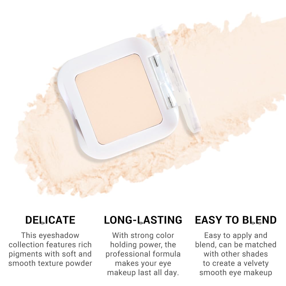 Skiennix Neutral Light Nude Beige White Matte Eyeshadow Palette - Natural Vegan Formula for Long-Lasting Wear