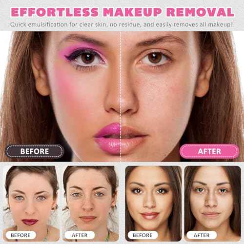 Cleansing Balm Makeup Remover - 3.38 Oz Cherry Scented Moisturizing Hydrating Deep Nourishing Travel-friendly Smooth Face Cleanser Makeup Remover Clear Cleansing Balm for All Skin Types