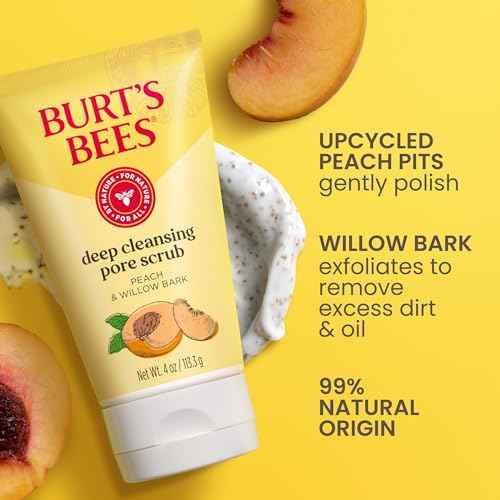 Burt's Bees Deep Cleansing Pore Scrub with Peach and Willow Bark, 4 Ounces