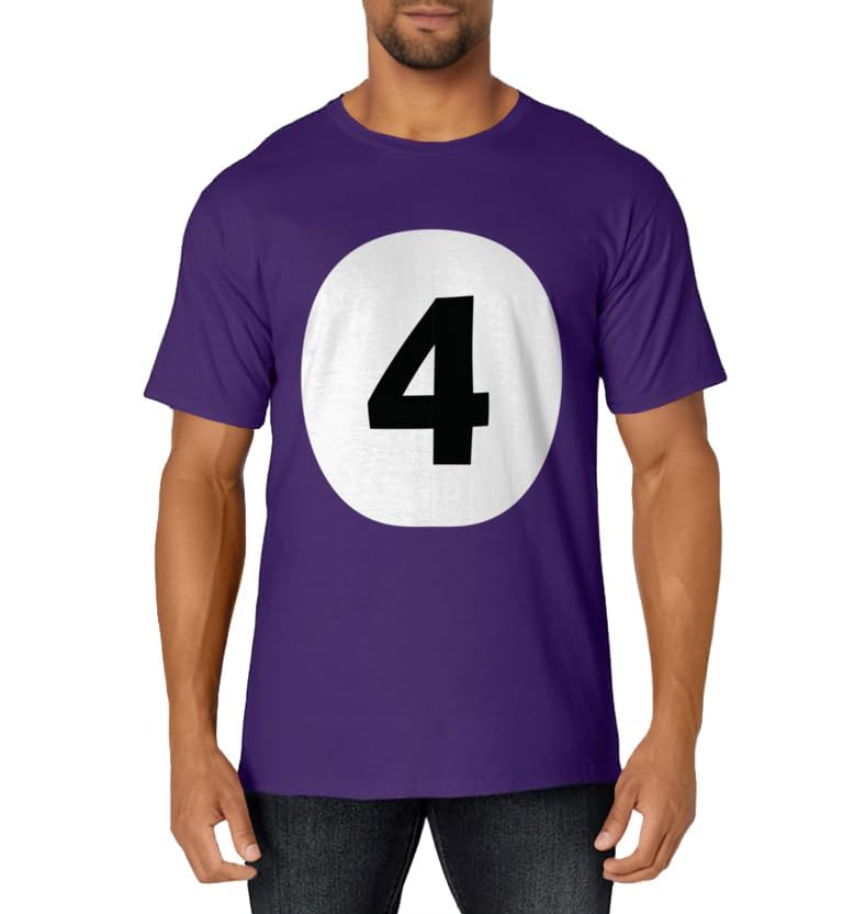 8 Pool Ball 4 Billiards Costume Halloween Group Matching T-Shirt