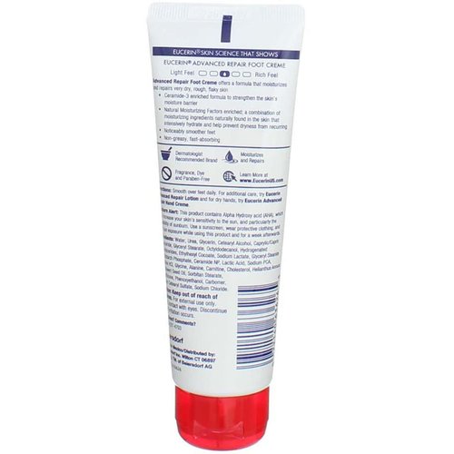 Eucerin Advanced Repair Foot Cream - Fragrance-Free Formula for Very Dry Skin | 3 oz