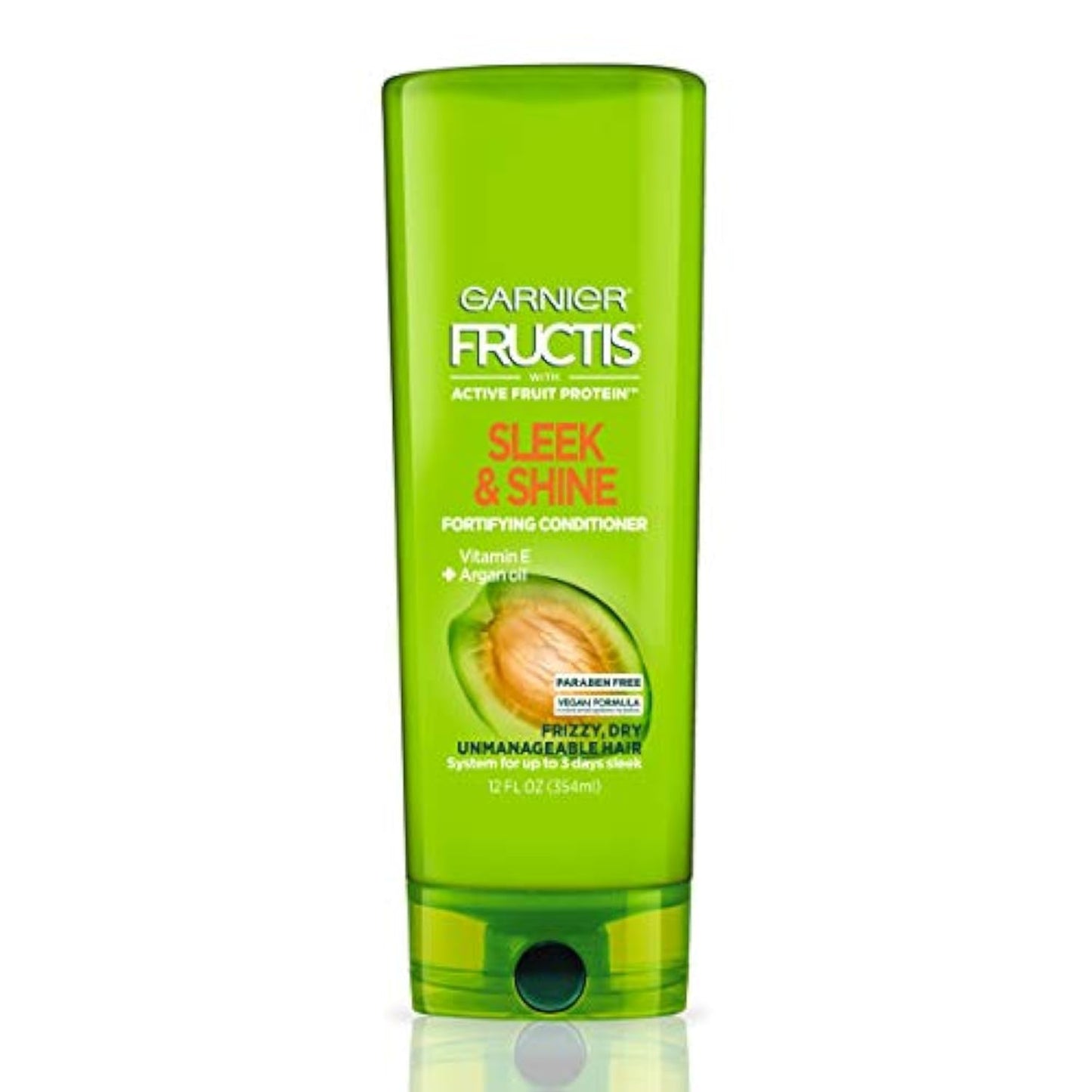 Garnier Fructis Sleek and Shine Conditioner, Frizzy, Dry, Unmanageable Hair, 12 fl; oz.