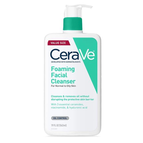 CeraVe Foaming Facial Cleanser - Daily Face Wash for Oily Skin with Hyaluronic Acid & Ceramides | 19 Fl Oz