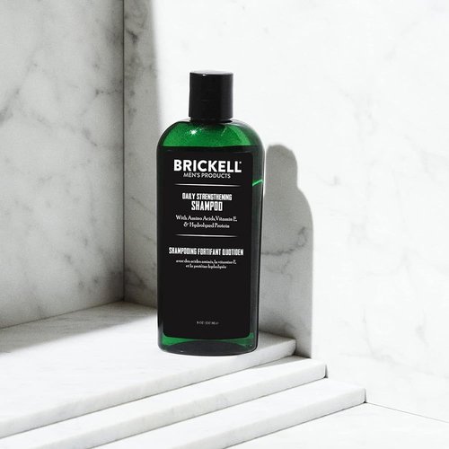 Brickell Men's Products Daily Strengthening Shampoo - Natural Mint & Tea Tree Oil for Itchy Scalp | 8 oz