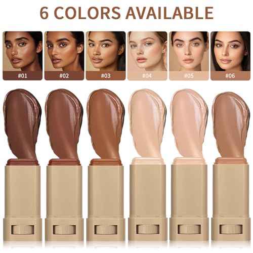 Foundation Stick Beauty Balm Serum Boosted Skin Tint, Serum Boosted Skin Tint Balm, Solid Tinted Moisturizing SerumContour Stick Foundation FaceStick, Longwear ContourStick, Natural Finish (#3)