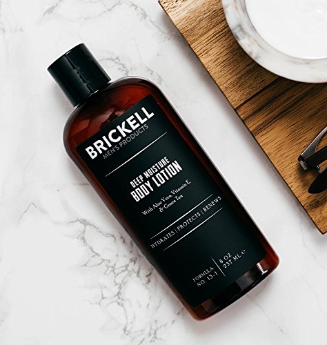 Brickell Men's Deep Moisture Body Lotion for Men, Natural and Organic Protects and Hydrates Dry Skin, 8 Ounce, Scented
