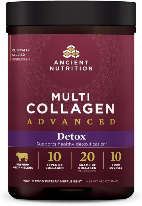 Ancient Nutrition Multi Collagen Protein Powder - Cleanse & Detox Formula, Unflavored, 36 Servings