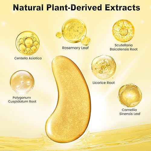 Under Eye Patches (24 Pairs) - 24K Gold Eye Masks Enriched with Abundant Collagen | Diminish Dark Circles and Puffiness | Anti-Aging, Smooth Fine Line, Nourish Skin - Gifts for Women Skin Care