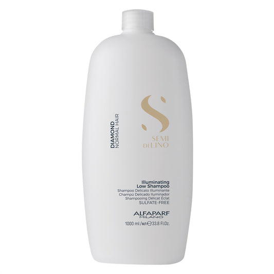 Alfaparf Milano Semi di Lino Diamond Shine Illuminating Low Shampoo - For All Hair Types- Sulfate, Paraben and Paraffin Free - Safe on Colored Hair - Professional Salon Quality (33.8 Fl Oz)