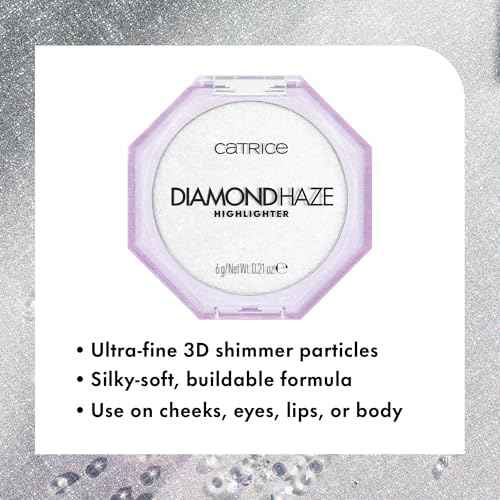 Catrice | Diamond Haze Highlighter (010 Gimme Glitter) | Stunning 3D Shimmer Effect for Face & Body | Silky, Buildable Glow | Vegan & Cruelty Free