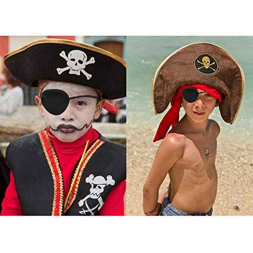 Eye Patch for Adults ? Soft Black Eyepatch for Pirate Costume, Cosplay, Halloween, Adjustable Eye Patches for Dress Up