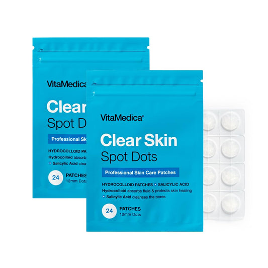 VitaMedica Clear Skin Spot Dots | Natural Blemish Spot Treatment Hydrocolloid Patches | 2-Pack