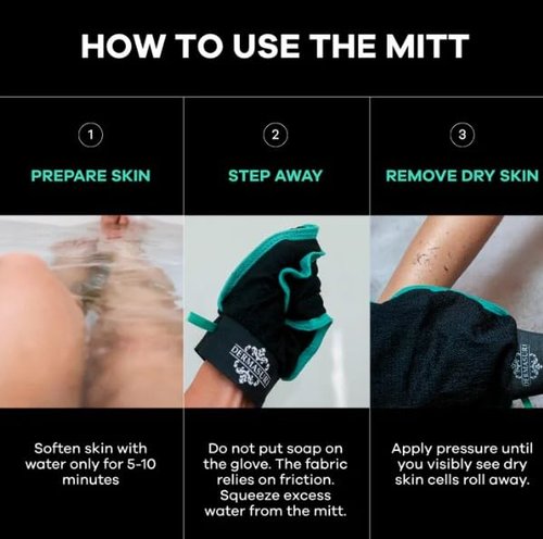 Dermasuri - Deep Exfoliating Glove - Korean Body Scrubber for Keratosis Pilaris & Ingrown Hair - 2 Pack